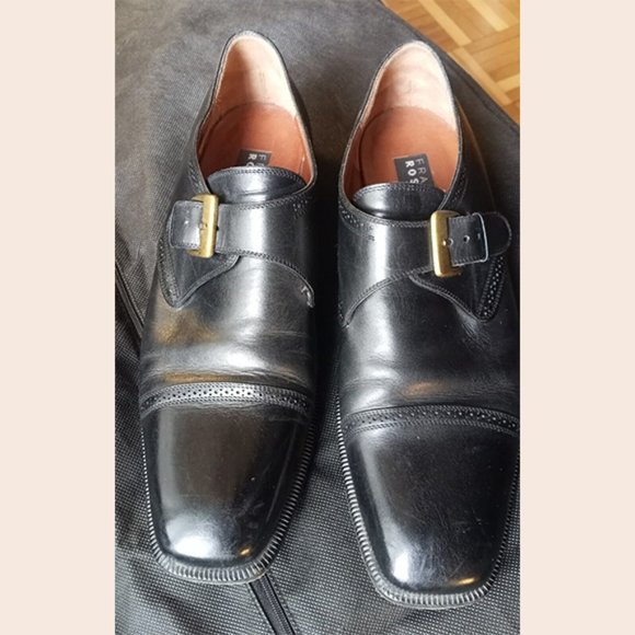 FRATELLI ROSSETTI - Black monk strap oxford shoes - Sz 10D - Picture 4 of 11